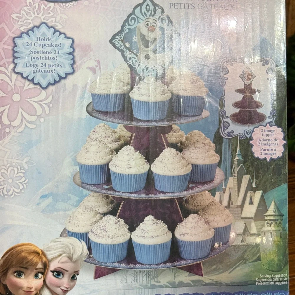 Wilton Disney Frozen Cupcake Stand Kids Purple New 3-Tier Tower 1512-4500